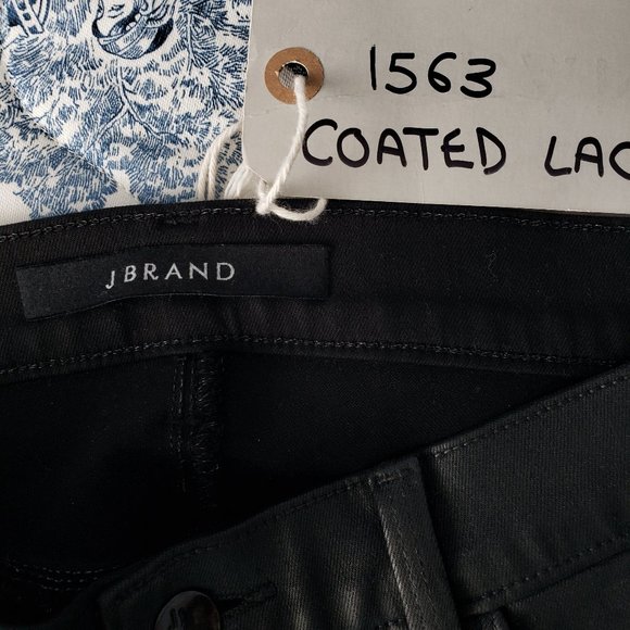 J Brand Photo Ready Coated Lace Ankle Skinny Black Jeans - Picture 7 of 14